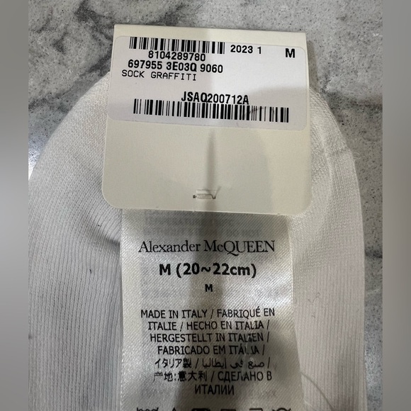 NWT Alexander McQueen Graffiti Sock - Picture 6 of 6